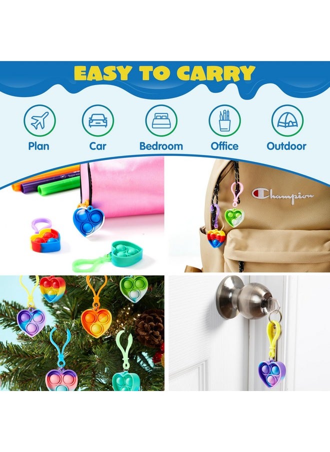 JOYIN JOYIN Heart Pop Fidget Keychain 30 Pack Pop Fidget Toys Bulk Party Favors for Kids 4-8,8-12 Years, Goodie Bag Stuffers End of Year Student Gifts Classroom Prizes Birthday Sensory Toys  - Image 4