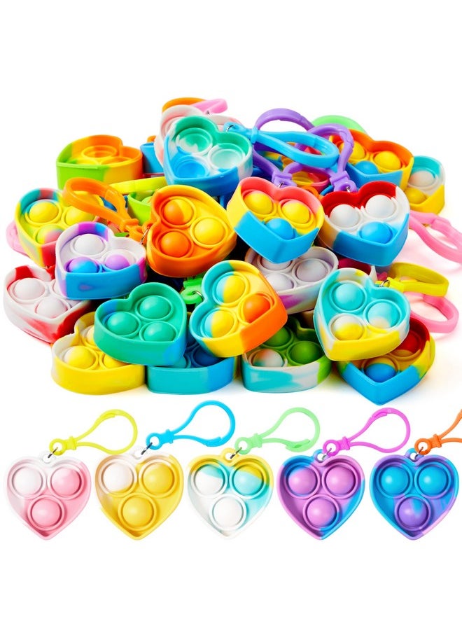 JOYIN JOYIN Heart Pop Fidget Keychain 30 Pack Pop Fidget Toys Bulk Party Favors for Kids 4-8,8-12 Years, Goodie Bag Stuffers End of Year Student Gifts Classroom Prizes Birthday Sensory Toys  - Image 1