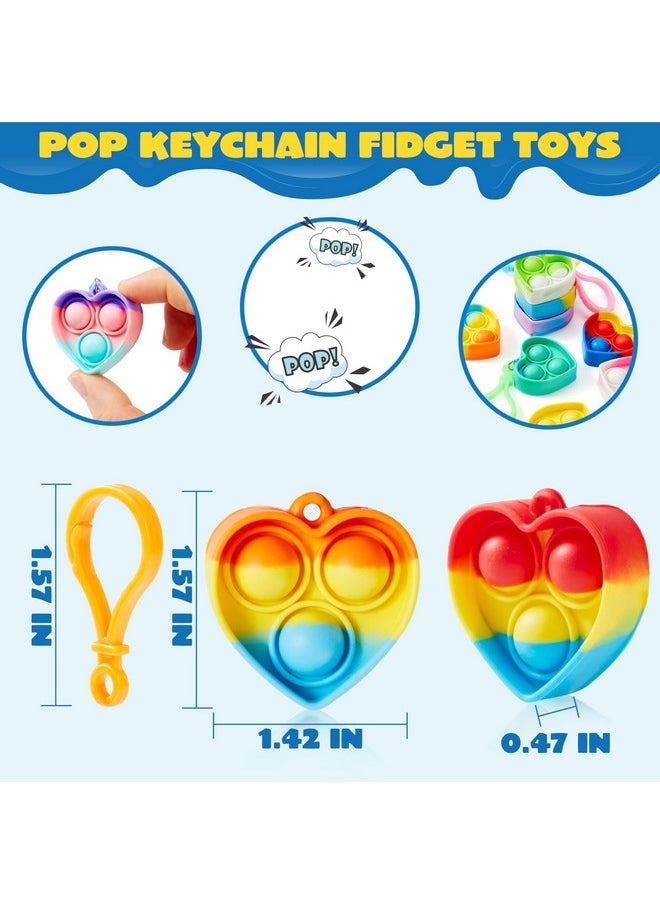 JOYIN JOYIN Heart Pop Fidget Keychain 30 Pack Pop Fidget Toys Bulk Party Favors for Kids 4-8,8-12 Years, Goodie Bag Stuffers End of Year Student Gifts Classroom Prizes Birthday Sensory Toys  - Image 2