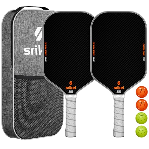 Srikel Pickleball Paddles Set of 2 – USAPA Approved T700 Raw Carbon Fiber, Professional Pickle Ball Rackets 2 Pack with 4 Balls,1 Bag & Grip Tapes for Men and Women - Image 1