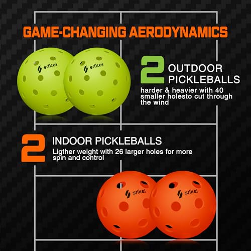 Srikel Pickleball Paddles Set of 2 – USAPA Approved T700 Raw Carbon Fiber, Professional Pickle Ball Rackets 2 Pack with 4 Balls,1 Bag & Grip Tapes for Men and Women - Image 5