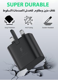 HEROCKX 45W Super Fast Charger For Samsung Type C Plug with USB C Cable, Wall Charger Plug Adaptor and Cable Compatible With Samsung Galaxy S24 Ultra/S24 Plus/S23 FE/S24/S22/S21 S20,A54 A25 A15 A05S A53 A34 A23 5G,Z Fold 4 5/Z Filp,Tab S7 S8 S9  - Image 4
