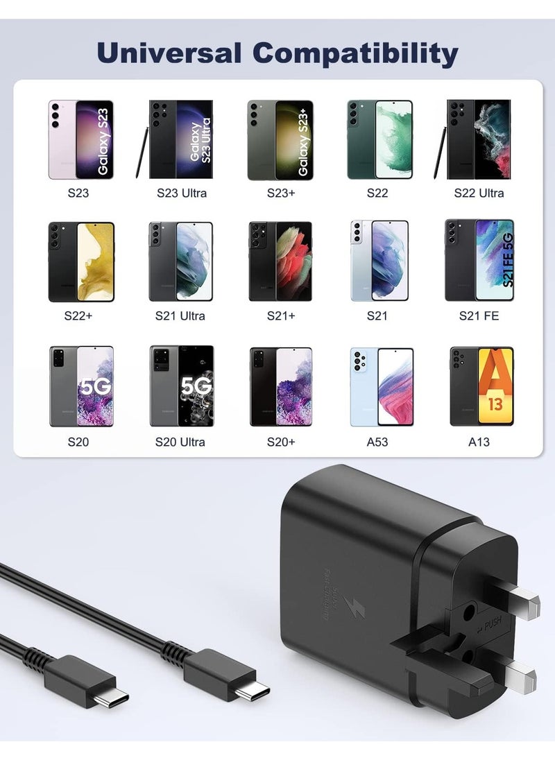 HEROCKX - 45W Super Fast Charger For Samsung Type C Plug with USB C Cable, Wall Charger Plug Adaptor and Cable Compatible With Samsung Galaxy S24 Ultra/S24 Plus/S23 FE/S24/S22/S21 S20,A54 A25 A15 A05S A53 A34 A23 5G,Z Fold 4 5/Z Filp,Tab S7 S8 S9 - Image 1