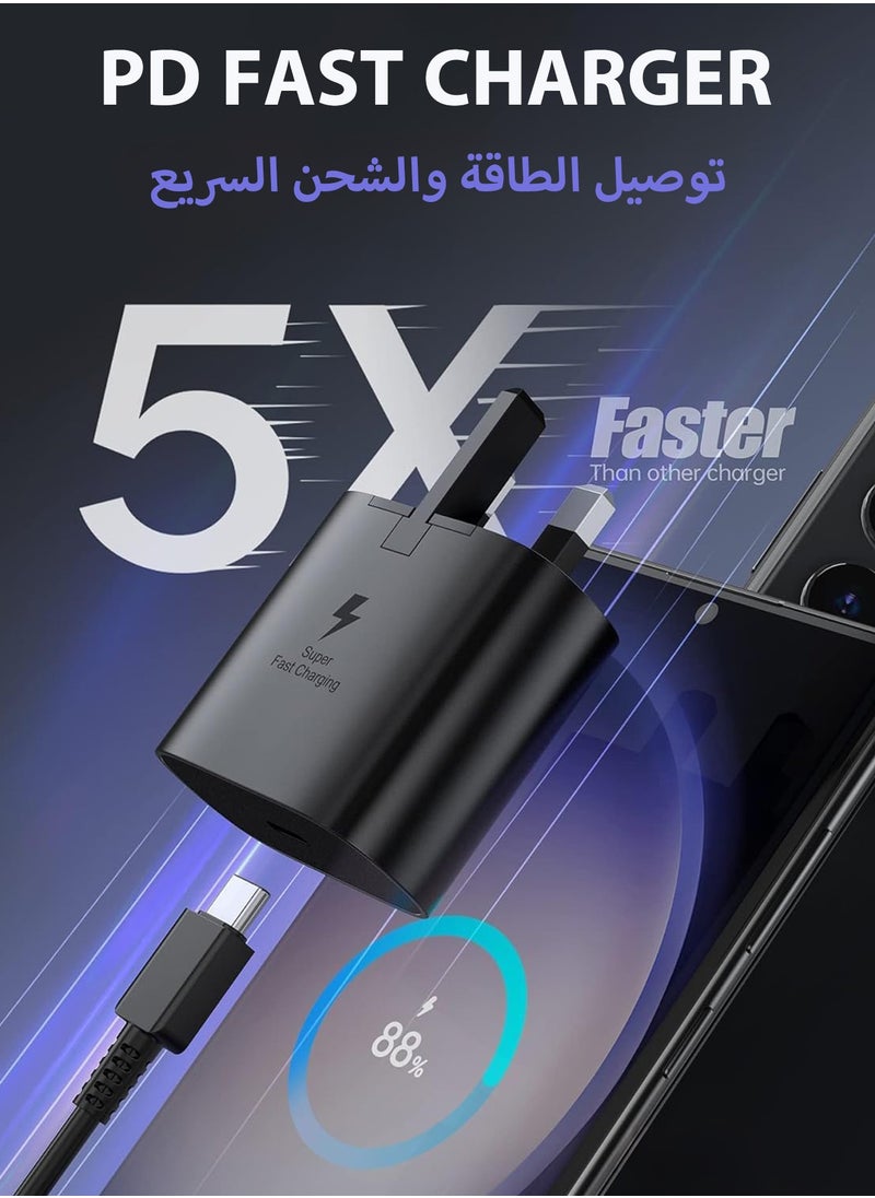 HEROCKX - 45W Super Fast Charger For Samsung Type C Plug with USB C Cable, Wall Charger Plug Adaptor and Cable Compatible With Samsung Galaxy S24 Ultra/S24 Plus/S23 FE/S24/S22/S21 S20,A54 A25 A15 A05S A53 A34 A23 5G,Z Fold 4 5/Z Filp,Tab S7 S8 S9 - Image 1