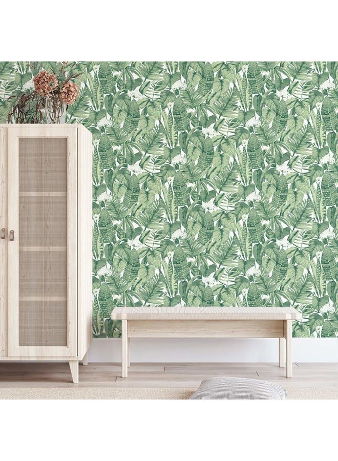 Tempaper Jungle Green Tropical, Designer Removable Peel and Stick Wallpaper - Image 5