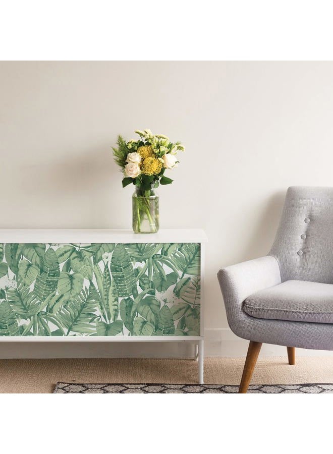 Tempaper Jungle Green Tropical, Designer Removable Peel and Stick Wallpaper - Image 3