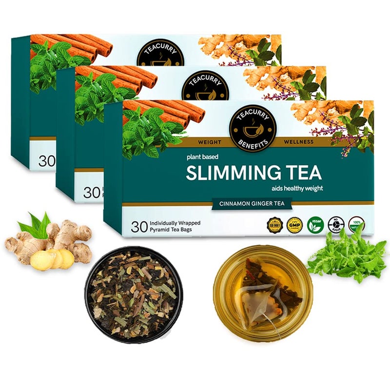 TEACURRY Slimming Tea - Helps with Weight Managerment, Tummy and Ageing (90 Tea Bags) - Image 1