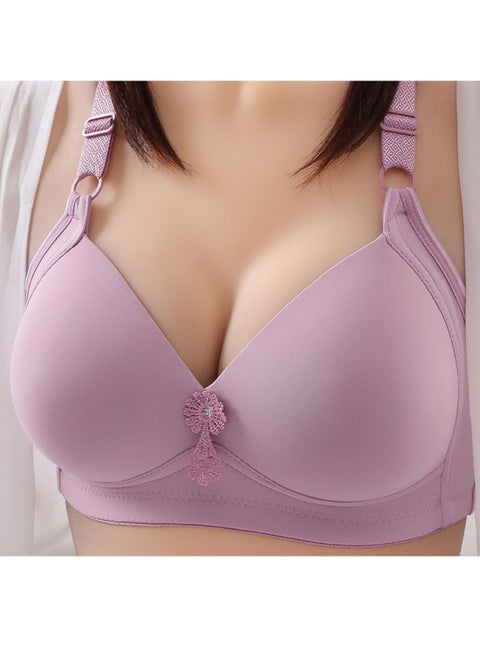 Casual Push Up Plus Size Bras-Purple