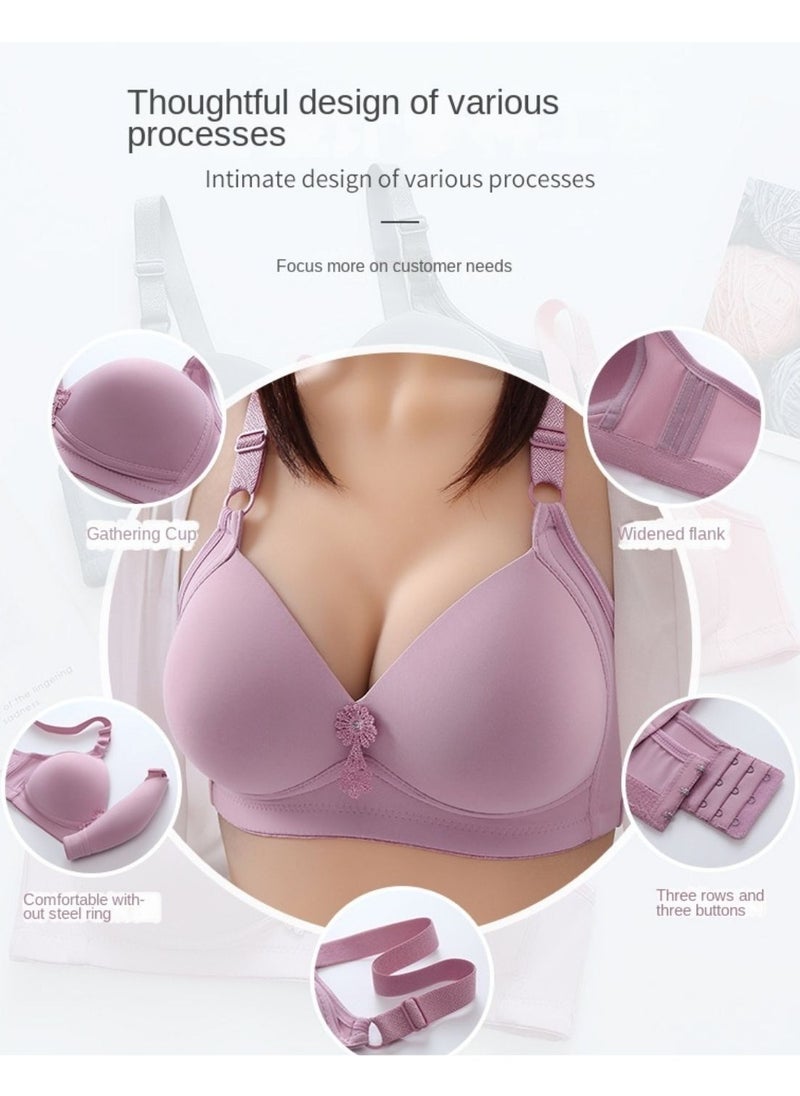 HILUKE - Casual Push Up Plus Size Bras-Purple - Image 1