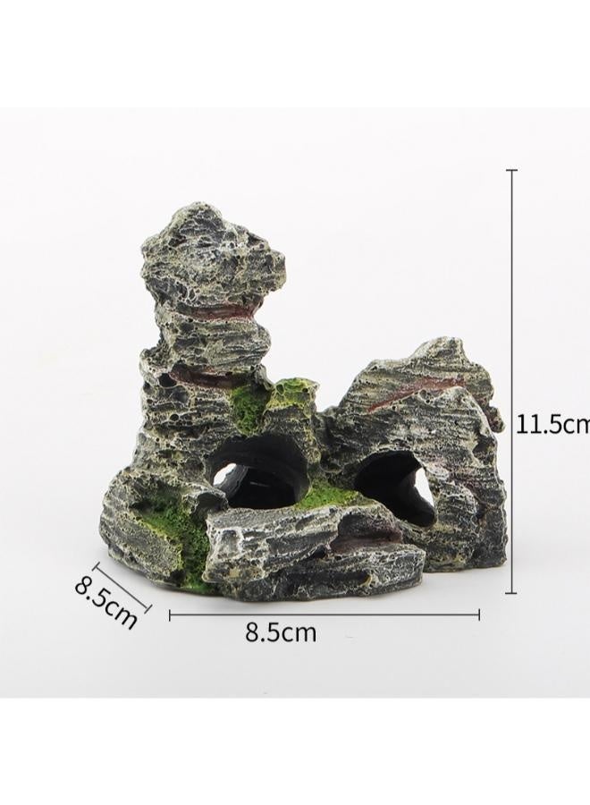 Mountain View Decor Rockery Landscape Rock Hiding Cave Tree Aquarium Ornament Fish Tank Decoration BK - Image 4
