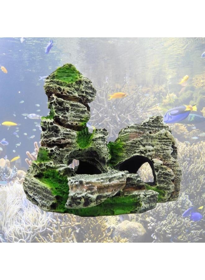 Mountain View Decor Rockery Landscape Rock Hiding Cave Tree Aquarium Ornament Fish Tank Decoration BK - Image 3