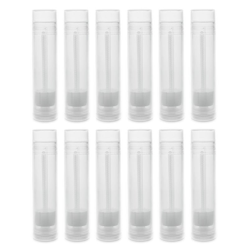 Super Z Outlet Clear Empty 316 Oz 55ml Plastic Container Twist Tubes for Homemade Lip Balms Cosmetic Gifts Pack Of 12