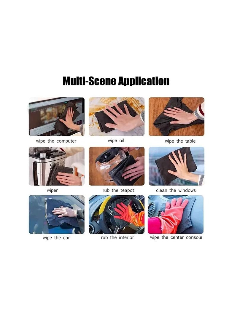 1-Piece Magic Cleaning Cloth,All-Purpose Streak Free Reusable Microfiber Cleaning Rags for Dusting, Windows, Glass, Kitchenware, Cars  - Image 3