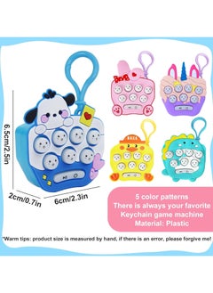 Generic Kikiki Cartoon Walk-A-Mole Fidget Toy, Fast Push Fidget Keychain, Fidget Toys for Adults, Light-Up Fidget Toy for Kids, Stuffed Holiday Party Favors (Blue)  - Image 3