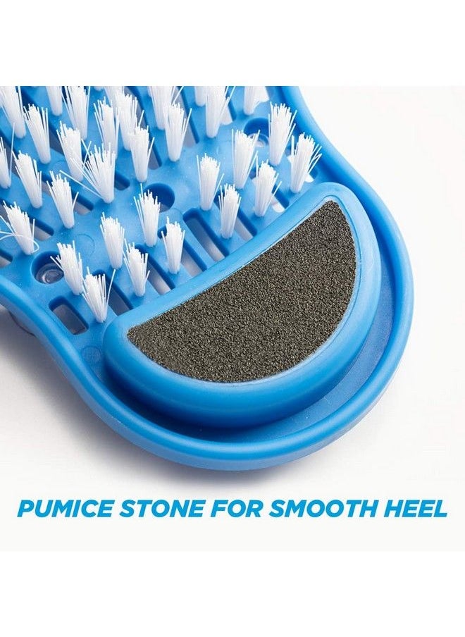meidong - Foot Scrubber Foot Scrub Massager Cleaner Dead Skin Remover For Shower Floor With Suction Cups (1Pcs Blue) - Image 1