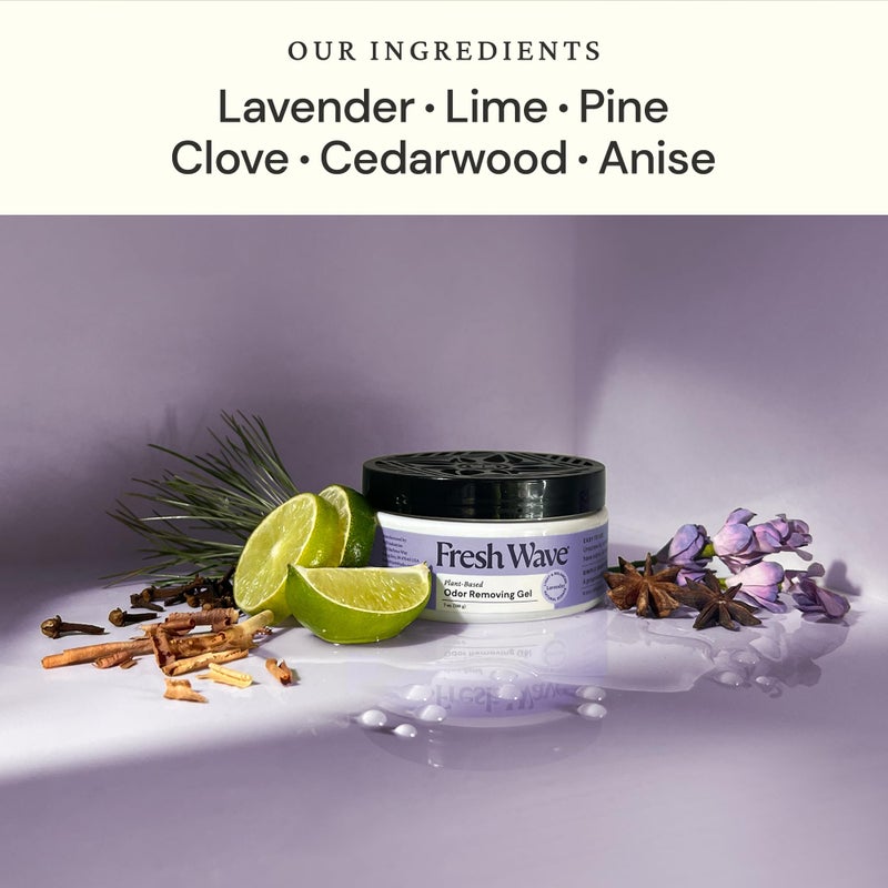 Fresh Wave Lavender Odor Removing Gel, 15 oz. & 7 oz.| Safer Odor Absorbers for Home | Natural Plant-Based Odor Eliminator | Every 7 oz. lasts 30-60 Days | For Cooking, Smoke, Trash & Pets - Image 2
