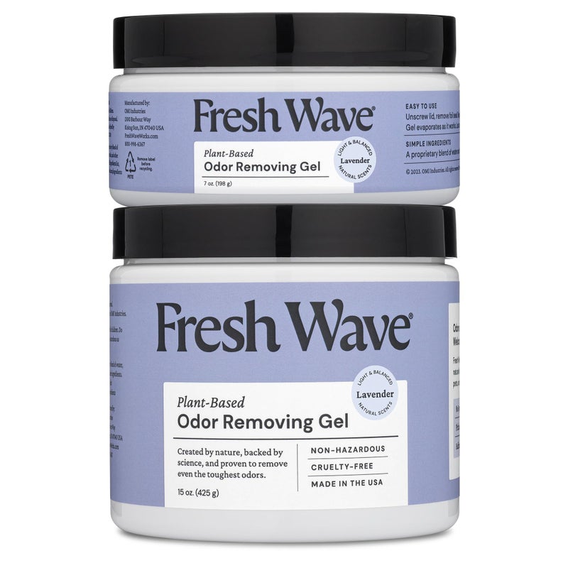 Fresh Wave Lavender Odor Removing Gel, 15 oz. & 7 oz.| Safer Odor Absorbers for Home | Natural Plant-Based Odor Eliminator | Every 7 oz. lasts 30-60 Days | For Cooking, Smoke, Trash & Pets - Image 1