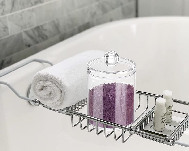 ALPHIT SALE ALPHIT 6 Pack Qtip Holder Dispenser for Cotton Ball Cotton Swab Cotton Round Pads Floss 15 oz Clear Plastic Apothecary Jar Set for Bathroom Canister Storage Organization 2  - Image 5