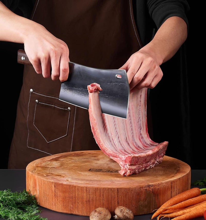 ENOKING سكين تقطيع 7.5 بوصة، سكاكين الطهاة - مطروقة يدويًا، سكين جزار من الفولاذ المقاوم للصدأ عالي الكربون الألماني مع مقبض كامل للطهي المنزلي والمطاعم - Image 2
