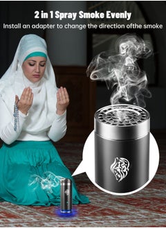 Equantu New Style Electric Bakhoor Burner, Car Portable Incense Burner, USB Type-C Rechargeable Small Bakhoor Burner, Arabic Aroma Diffuser for Office Home - Black  - Image 5