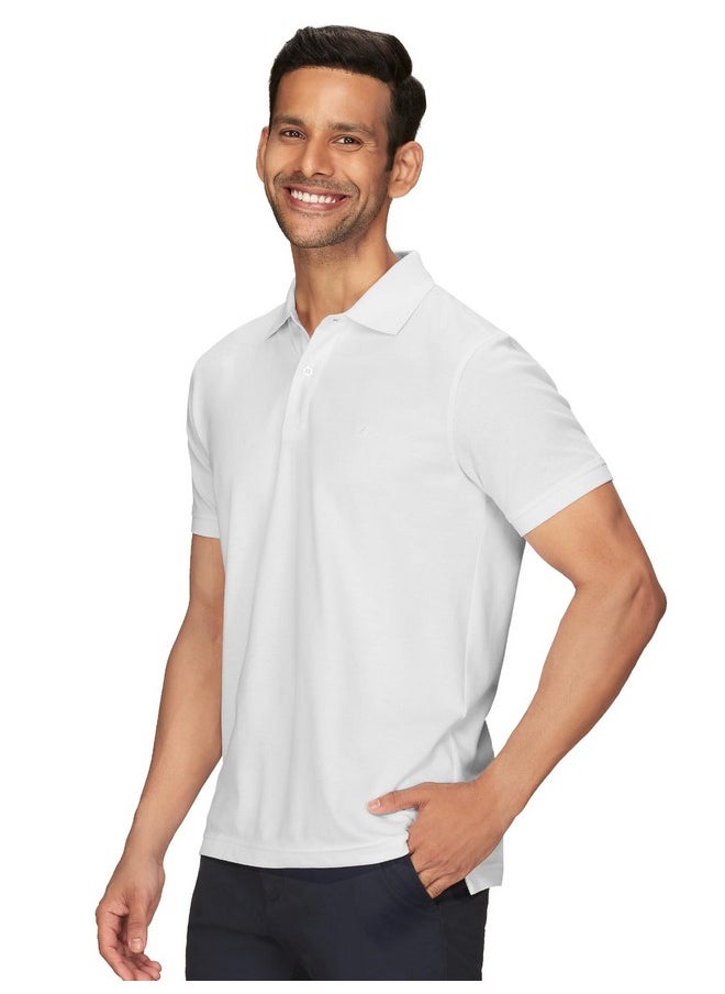 XYXX XYXX Men's Solid Regular Fit Shirt (XY_CR14_Polo Tshirt_1_White  - Image 3
