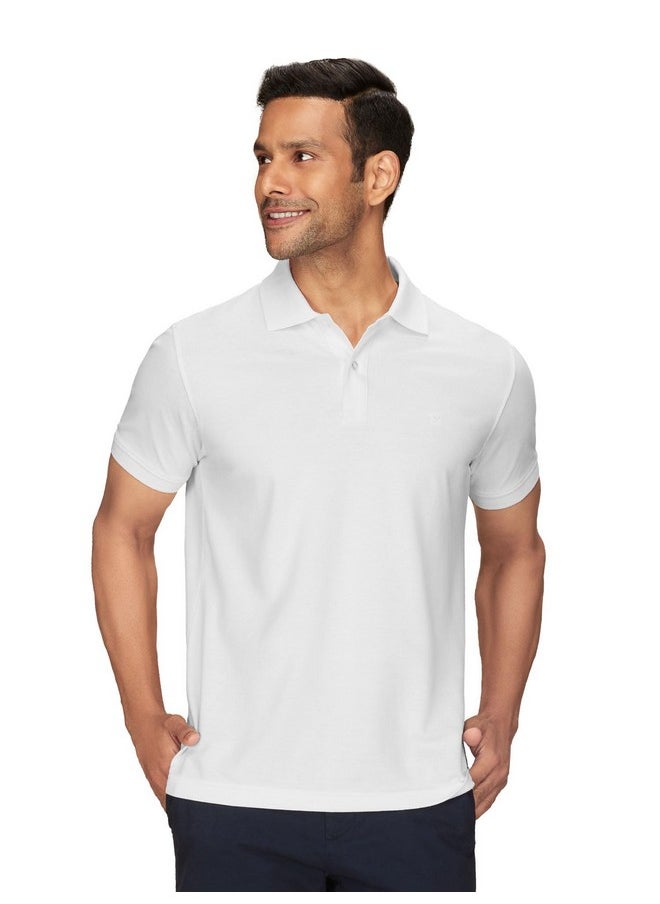 XYXX XYXX Men's Solid Regular Fit Shirt (XY_CR14_Polo Tshirt_1_White  - Image 1
