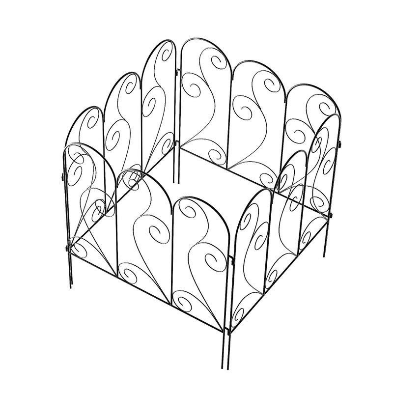 Zhongma Decorative Metal Garden Fence,Pack of 4pcs, Total 26" H x 100" L - Image 2