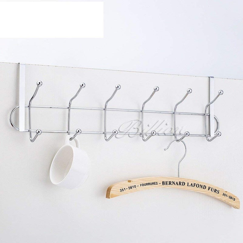 Lemoza Lemoza Multifunctional Metal Chrome Finish Door Hook OrganiserWall Hook Hanger for Hanging Clothes Jeans Umbrellas Jackets Scarfs Bags Keys Towel in Room Kitchen Bathroom  - Image 4