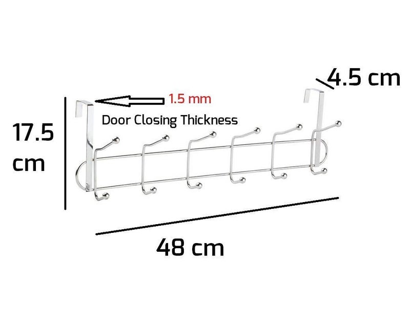 Lemoza Lemoza Multifunctional Metal Chrome Finish Door Hook OrganiserWall Hook Hanger for Hanging Clothes Jeans Umbrellas Jackets Scarfs Bags Keys Towel in Room Kitchen Bathroom  - Image 5