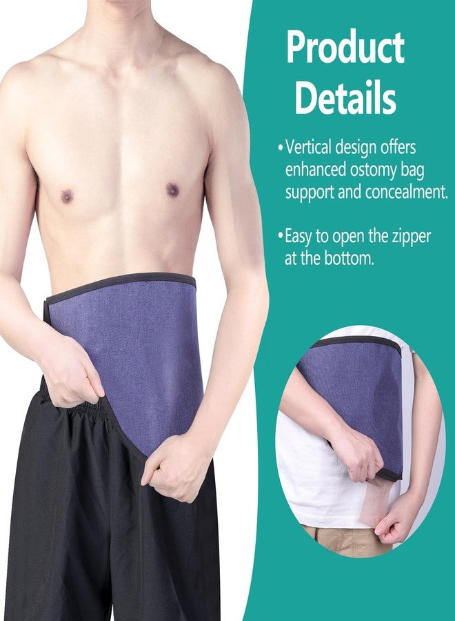 lefeke Ostomy Support Belt, Ostomy Supplies, Invisible Belt for Ostomy Bag, Inner Pocket to Hold Ostomy Pouch for Men & Women, Colostomy Ostomy Bag Covers for Daily Life,Ostomy Wrap for Sport Swimming-M Blue - Image 3