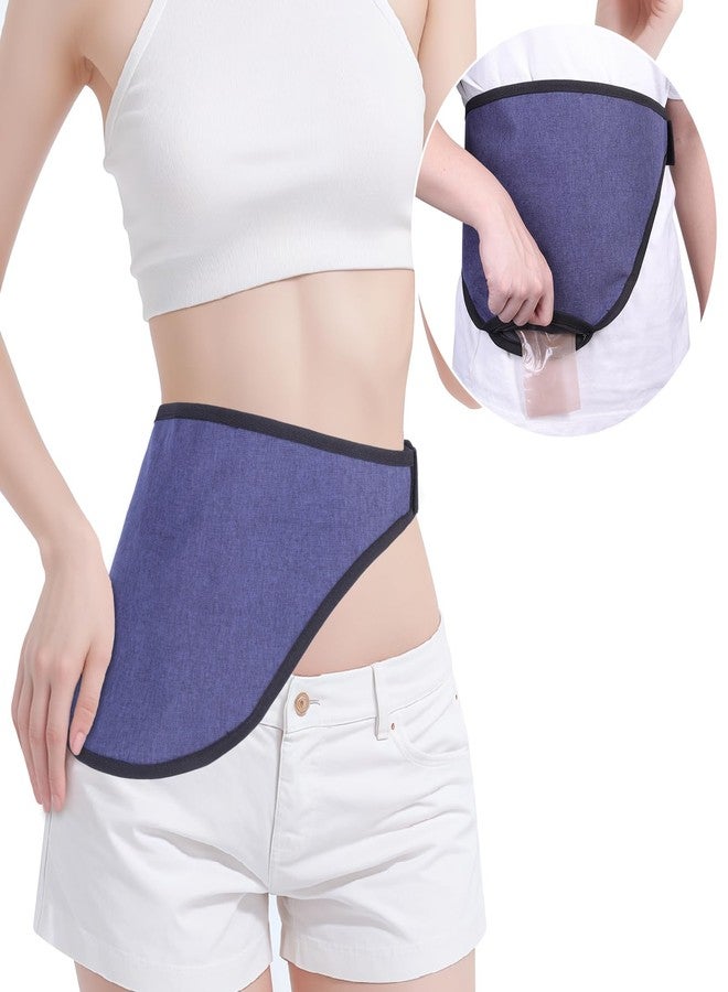lefeke Ostomy Support Belt, Ostomy Supplies, Invisible Belt for Ostomy Bag, Inner Pocket to Hold Ostomy Pouch for Men & Women, Colostomy Ostomy Bag Covers for Daily Life,Ostomy Wrap for Sport Swimming-M Blue - Image 1