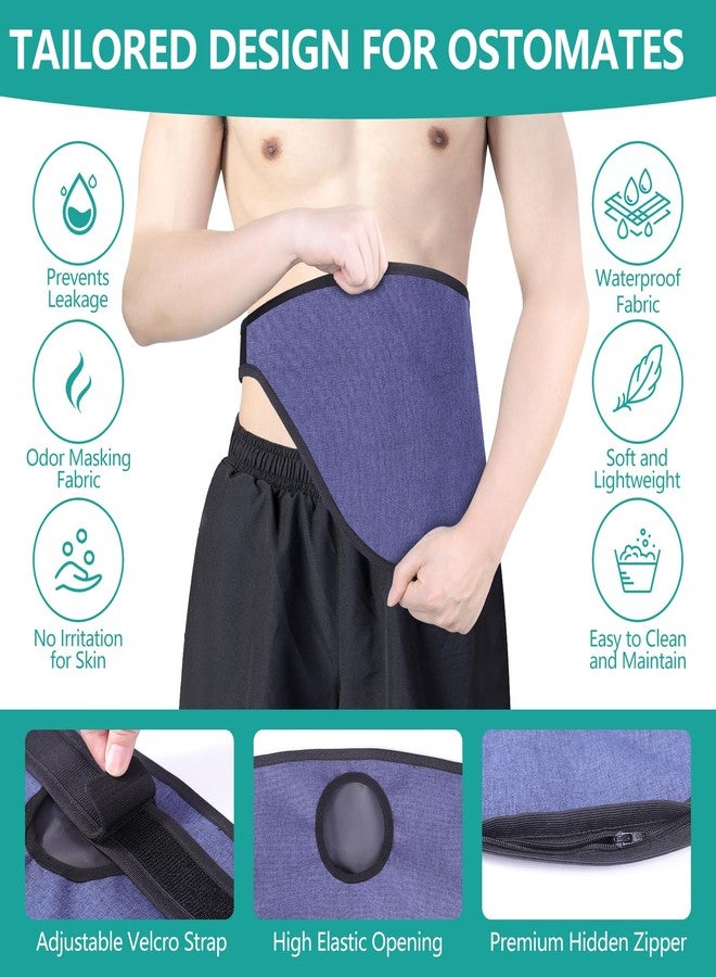 lefeke Ostomy Support Belt, Ostomy Supplies, Invisible Belt for Ostomy Bag, Inner Pocket to Hold Ostomy Pouch for Men & Women, Colostomy Ostomy Bag Covers for Daily Life,Ostomy Wrap for Sport Swimming-M Blue - Image 2