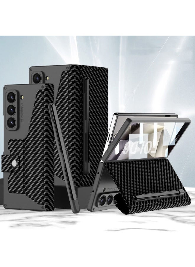 general For Samsung Galaxy Z Fold 7 5G Case, Slim Flip Armor Folding Leather Case with Removable Velcro Pen Slot,Folding Phone Cover 【Not include Pen 】 - Image 1