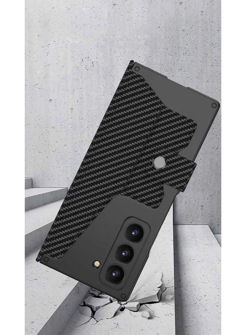 general For Samsung Galaxy Z Fold 7 5G Case, Slim Flip Armor Folding Leather Case with Removable Velcro Pen Slot,Folding Phone Cover 【Not include Pen 】 - Image 2