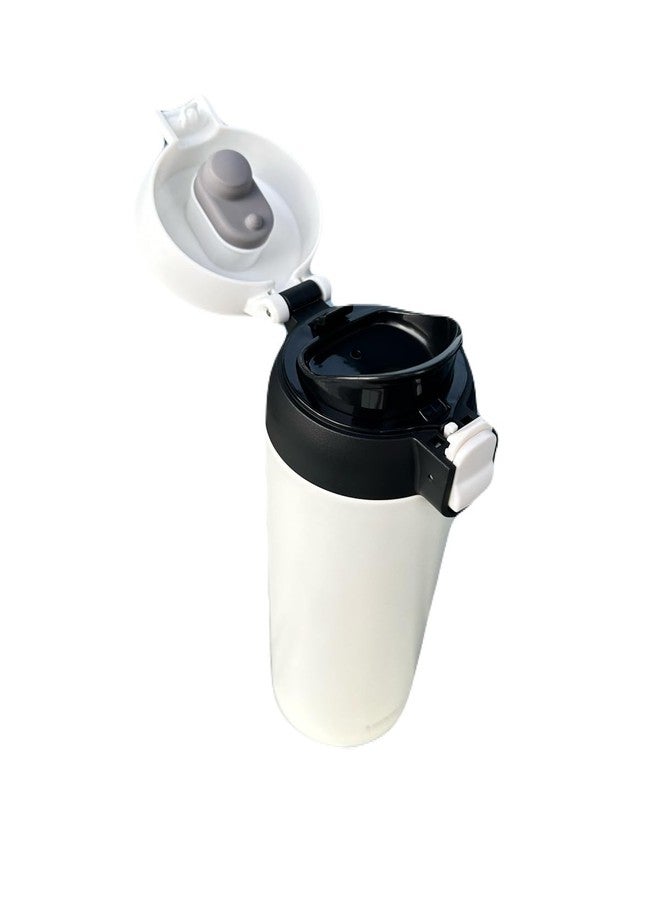 LocknLock WannaBe Tumbler White 15oz, BPA-Free Double Wall Stainless Steel Vacuum Insulated Tumbler with One Touch Lid, Lightweight Travel Mug for Coffee, Tea and Water - Image 4