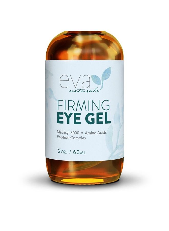 Eva Naturals Anti-Aging Eye Gel - Luxurious Hydrating Under Eye Cream For Dark Circles and Puffiness, Bags, Crows Feet, Wrinkles - With Hyaluronic Acid & Skin-Firming Peptides Eye Serum (2 oz.) - Image 1