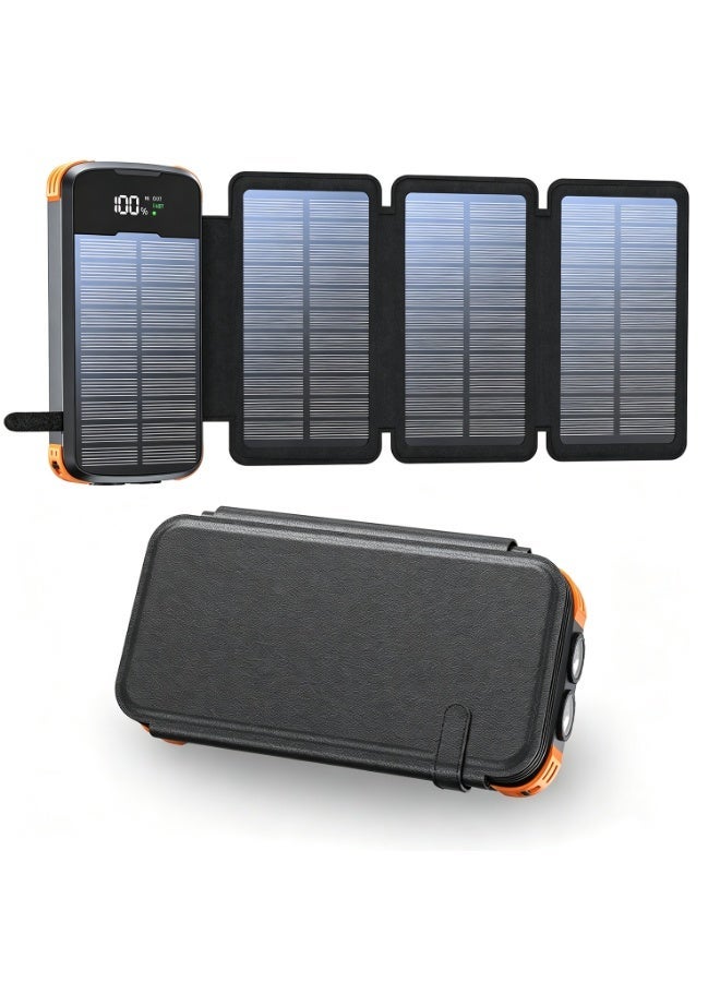 16000 Mah Solar Power Bank, Portable 16000mah Battery Charger With Ip65 Water Resistant,  20w Usb-C Power Delivery, Qc 3.0 Port, 5v/2a Usb Port And 300lm Led Light Solartank-10pdqi - Image 1