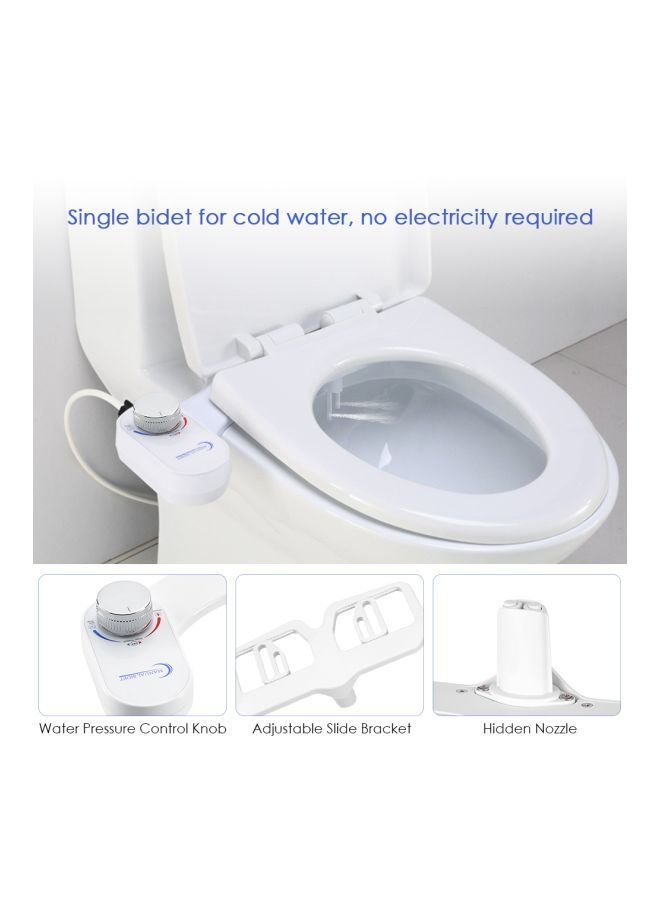 NIBEMINENT Dual Nozzle Retractable Toilet Seat Bidet White 435x155x49mm - Image 2