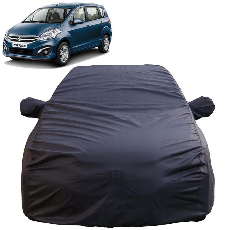 Autofact Waterproof Car Body Cover Compatible with Maruti Ertiga (2012 to 2018) with Mirror Pockets, 4 x 4 American Matty, Long Lasting Strong Durable Material, Grey Color - Image 1