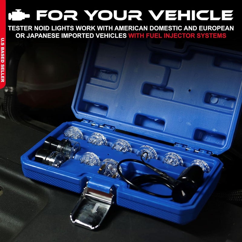 ABN Deluxe Noid Light Test Kit, Fuel Injector Tester Tool Noid Light Set, Fuel Light Fuel Injector Tester Kit 10-Piece - Image 3