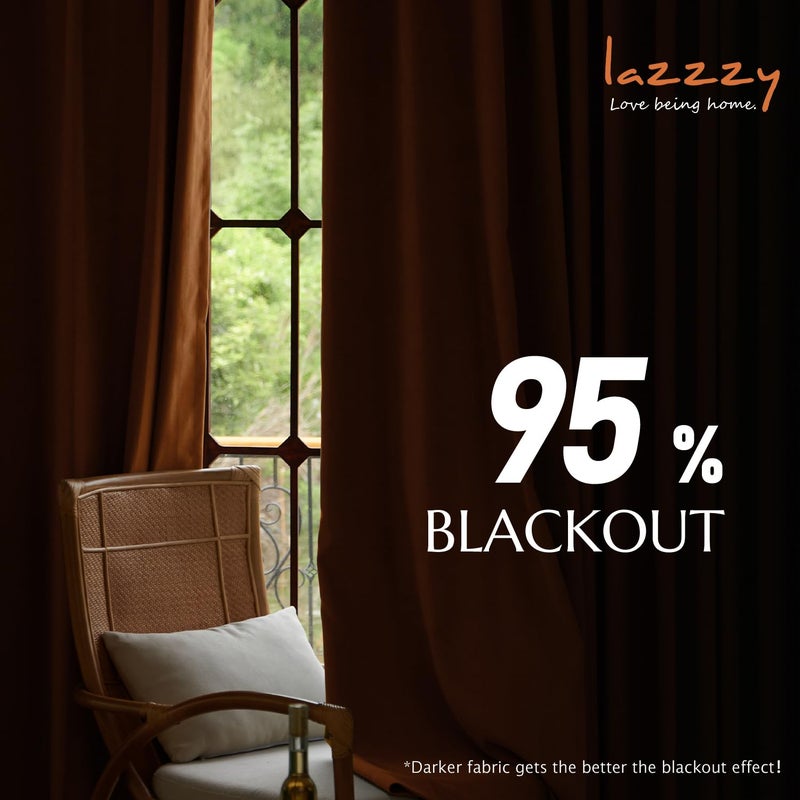 Lazzzy Burnt Orange Velvet Blackout Curtains 90 Inches Long Thermal Insulated Room Darkening Curtain Drapes Luxury Back Tab Window Treatments for Bedroom Living Room 2 Panels, 52 x 90 Inch, Caramel - Image 5