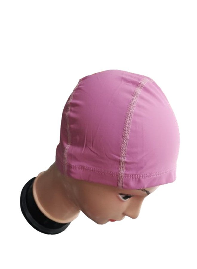 HYORTS® Swimming Cap Pu Waterproof Skin Friendly Fabric for Women Girls Men Boys Swim Cap for Long Hair | Anti Slip Silicone Swiming Cap Ideal for Everyday Use (Pink) - Image 2