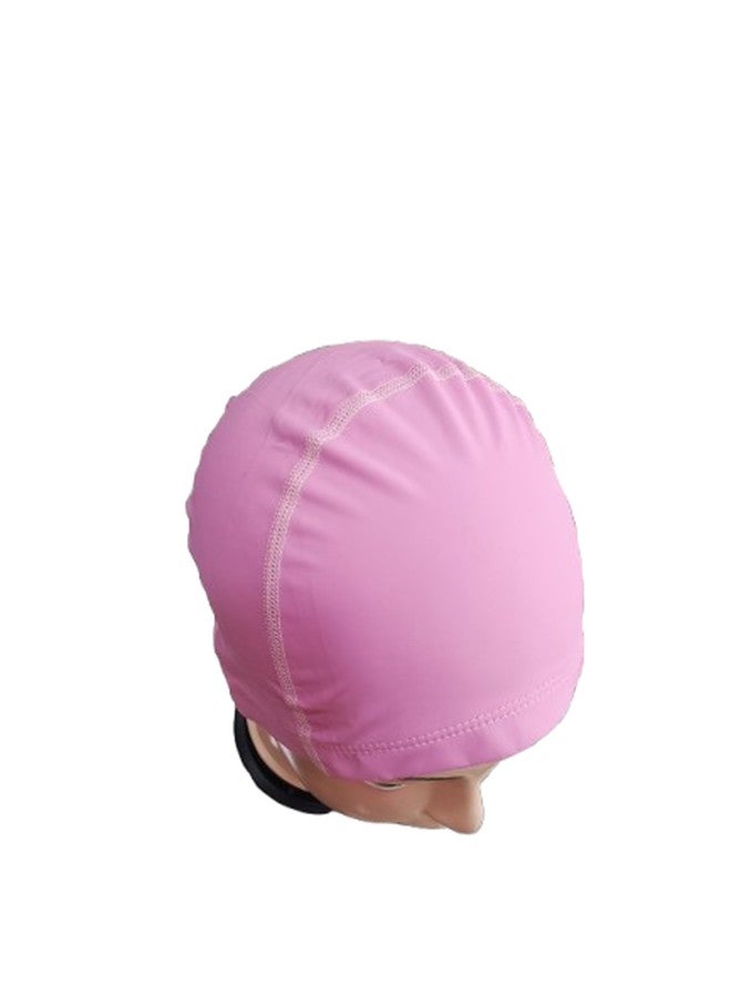 HYORTS® Swimming Cap Pu Waterproof Skin Friendly Fabric for Women Girls Men Boys Swim Cap for Long Hair | Anti Slip Silicone Swiming Cap Ideal for Everyday Use (Pink) - Image 3
