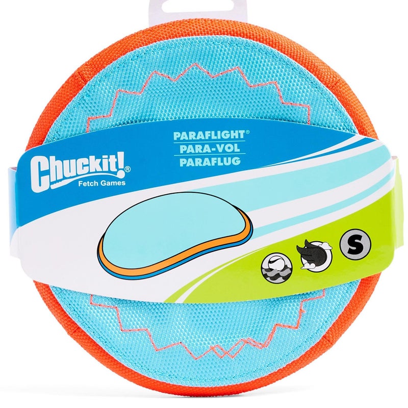 Chuckit! Paraflight Flying Disc Dog Toy - Water Floating Flyer - Durable Nylon Construction with Soft Rubber Edges - For Small and Medium Dogs - Size Small - 6.75" L x 6.75" W - Pack of 1 - Image 3