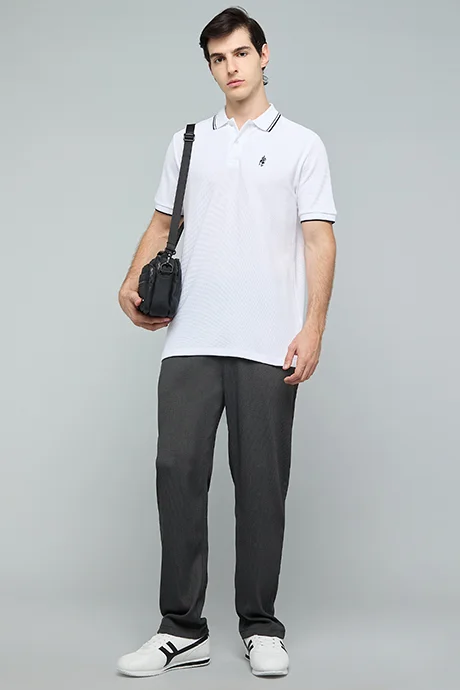 R&B Logo Detail Polo T-Shirt with Short Sleeves