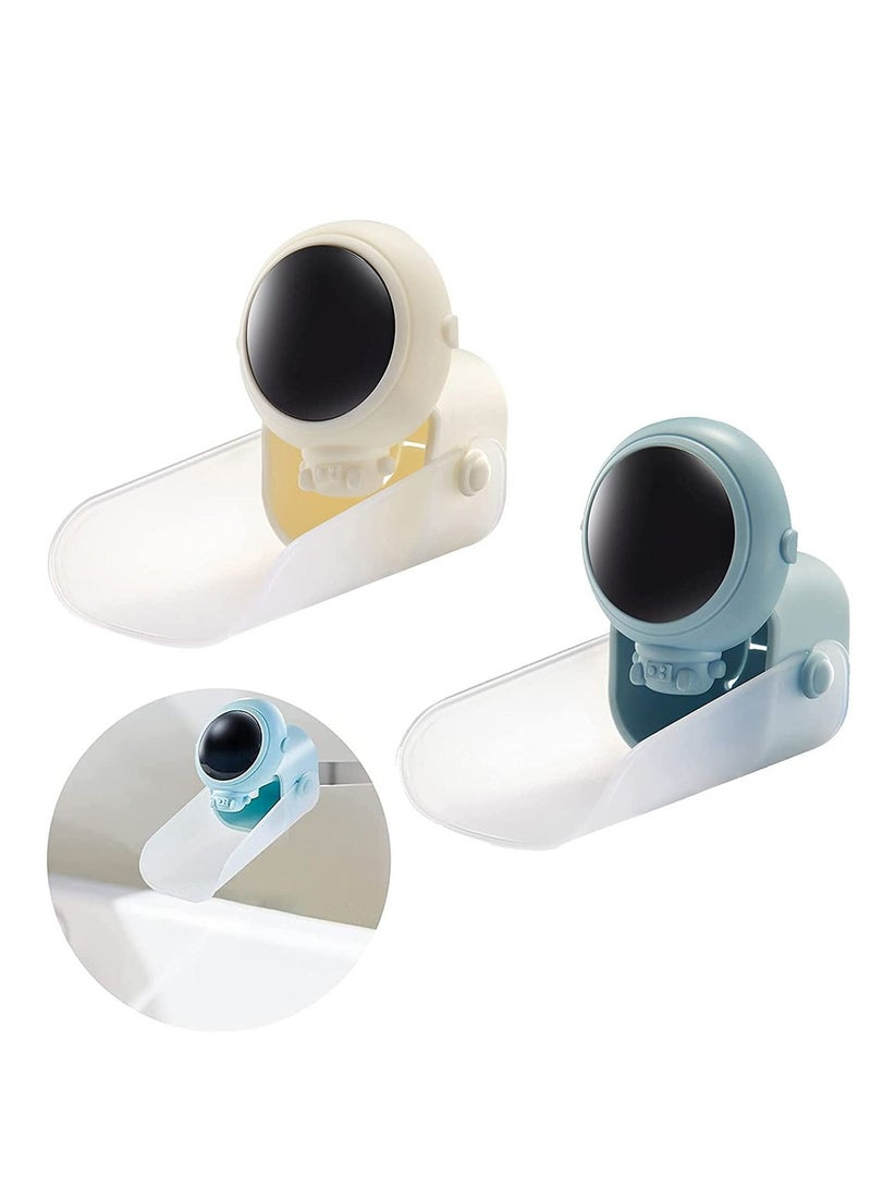 SYOSI Faucet Extender, Kids Hand Wash Helper Children Safe Fun Cartoon Sink Handle Extender for Toddler Kids for Faucet Fits Most Faucets Reduce Splash 2 PCS (Blue+White) - Image 1