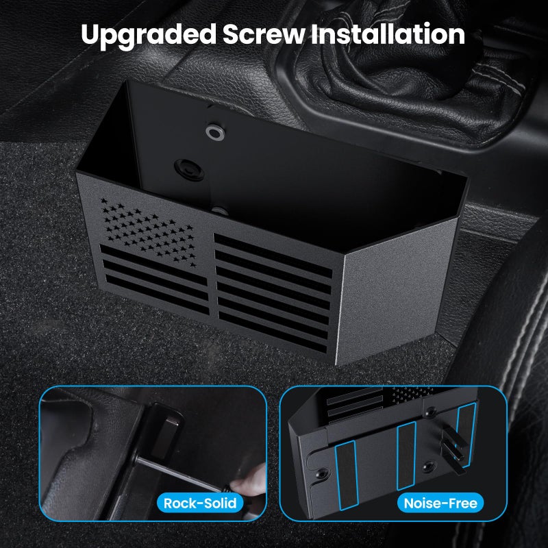 DIAMOOKY Upgraded Metal Magnetic Center Console Organizer for Jeep Wrangler JL/JLU/4XE 2018-2026 & Gladiator JT 2026 2025 2024 2023 2022-2020 Accessories Gear Shift Storage Box, Flag (Not for JK/JKU) - Image 5