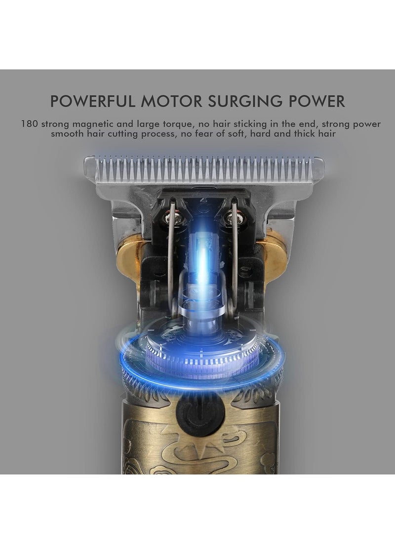 مقص شعر محدث للرجال مع مشط لحية احترافي USB كهربائي لقص الشعر شفرة T ذهبية مقصات برو Li بدون سلك محدد صفر فاصل قابل لإعادة الشحن مقص قديم مع شاشة LED - Image 4