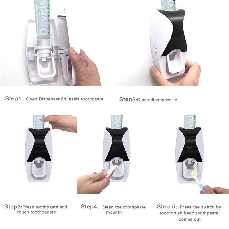 Vroxy Automatic Toothpaste Dispenser Set Hands Free Toothpaste Dispenser, Bathroom Toothpaste 5 Squeezing Toothpaste Dispenser (1Pcs) - Image 3