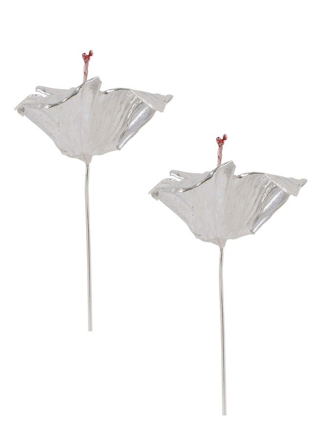 DHRUVS COLLECTION 925 Silver Lotus Flower for Pooja, Temple Decor & Gifting Purpose - Set of 2 - Image 1